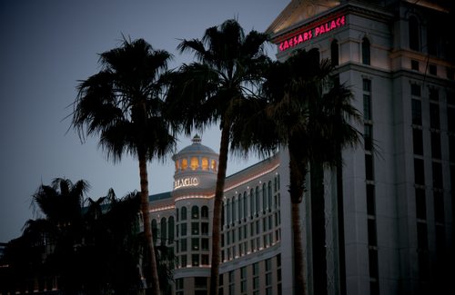 Caesars and Bellagio at Dusk — Las Vegas, Nevada